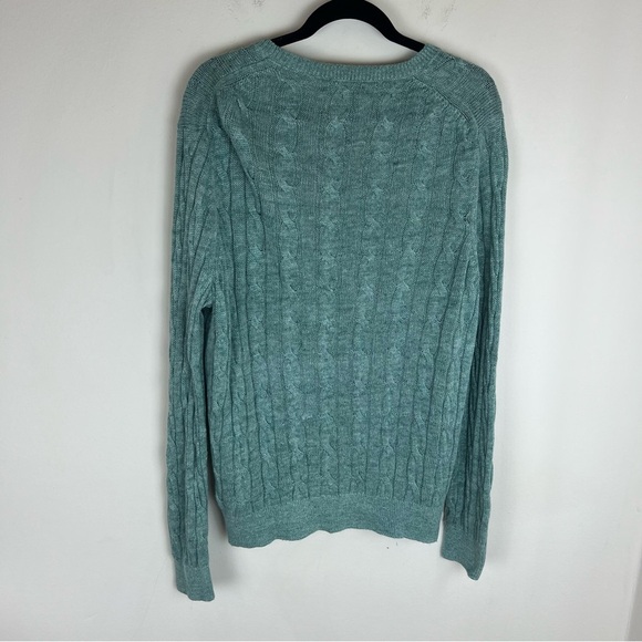 Brooks Brothers 100% Linen Cable Knit Sweater Blue Size L - Picture 3 of 7